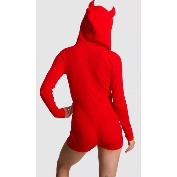 NWT PINK Victoria’s Secret Halloween Devil Romper Red Size XXL - Picture 2 of 4